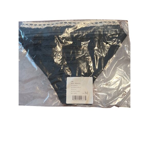 Free People So Sweet Lace Bikini Panties Underwear Black High-Waist Medium - Picture 6 of 6
